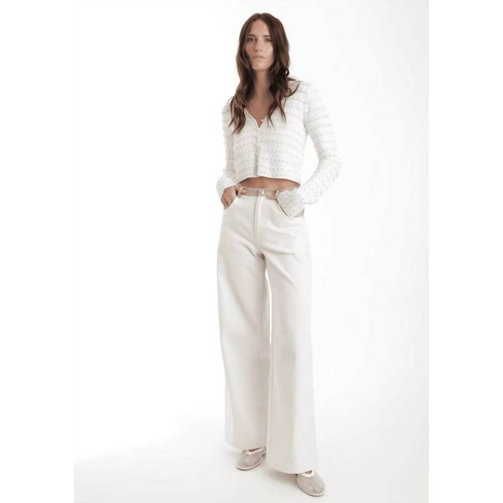 NEW KARINA GRIMALDI sami denim combo pant in winter white
